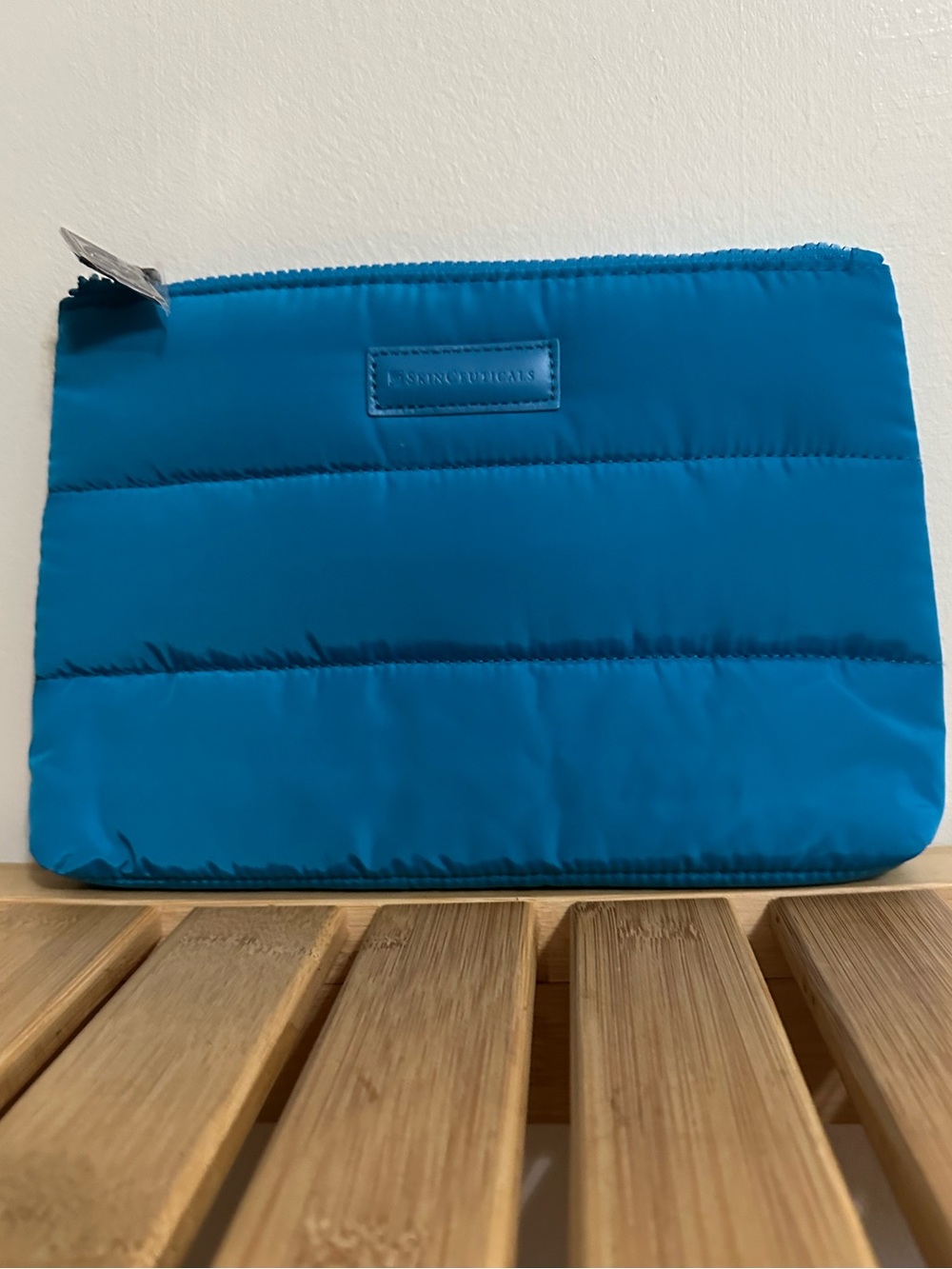 SkinCeuticals Turquoise Quilted Cosmetic Pouch - Picture 2 of 7